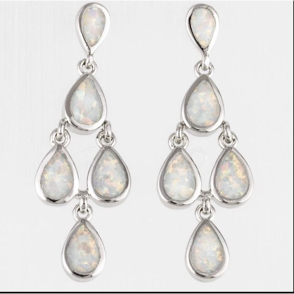 Fire Opal Chandelier Earrings